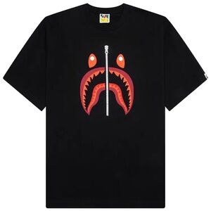 BAPE A Bathing Ape Shark Tee Black Korea Size M (1K70110307)